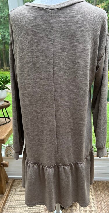 Beige Long Sleeve Swing Dress By GILLI Size M - Picture 4 of 7